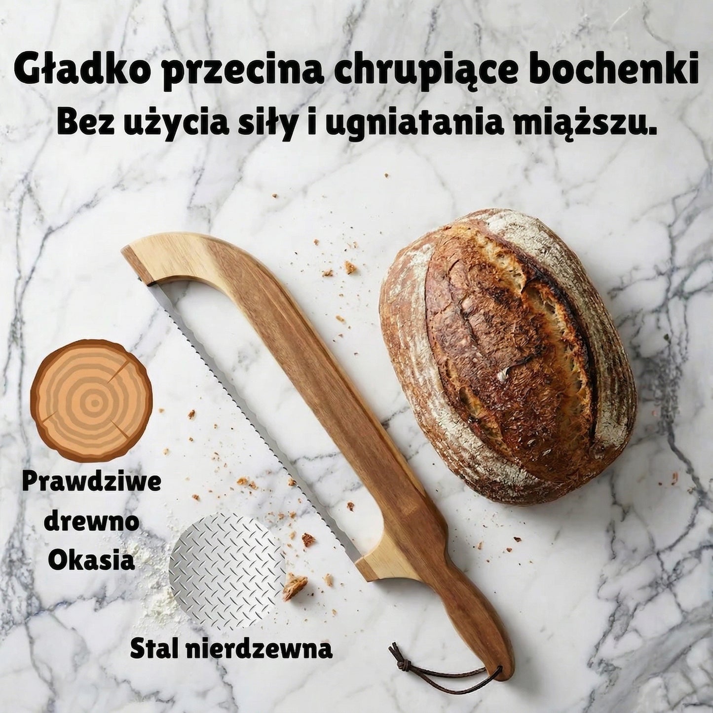 Nóż do Chleba z Ząbkowanym Ostrzem