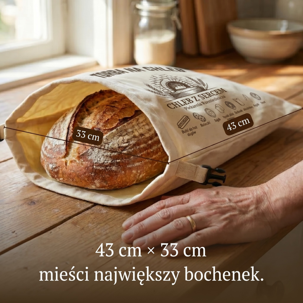 Premium bawełniano-woskowe woreczki na chleb