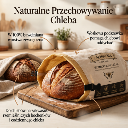 Premium bawełniano-woskowe woreczki na chleb