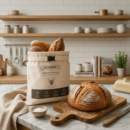Premium bawełniano-woskowe woreczki na chleb
